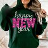 Happy Holidays New Year Sequins Glitter Instant Sublimation Download Digital Desigl Pink and Silver Winter Matching Hoodies