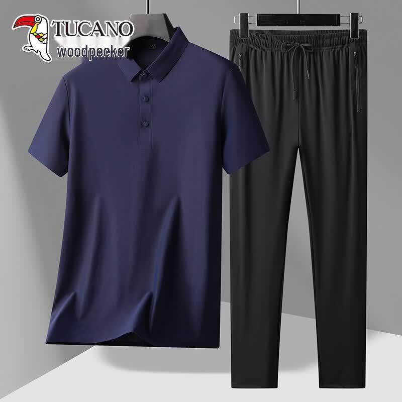 

TUCANO Men s Ice Silk Polo Shirt & Pants Set 3XL