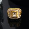 1pcs Gold-color Ring Men Hip Hop Trendy Street Handmade Point Glass Rhinestones Multiple Sizes Available Zinc Alloy Jewelry