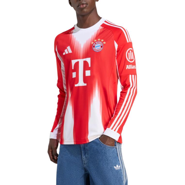 adidas FC Bayern 25/26 Home Jersey Slim Fit Round Neck Fashion Sports Long Sleeve Football Shirt Men Jersey JP3689