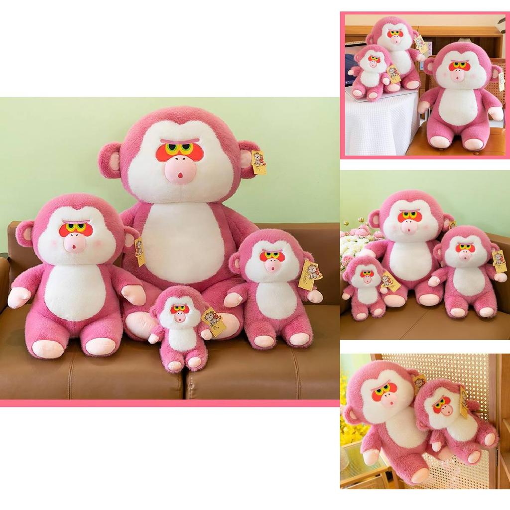 Adorable Pink Gorilla Plush Toy For Kids And Girls With Soft Short Plush Fabric