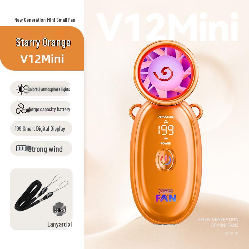 Turbo Handheld Mini Fan: High-Speed, USB Rechargeable, Long-Lasting Battery, Portable and Powerful for Outdoor Use