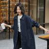 Denim Trench Coat Women's Medium and Long Large Version Large Size Fat Mm Casual Butt Cover Spring New Soft
