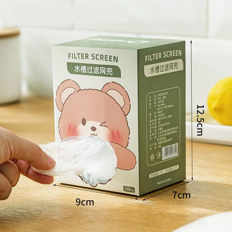 100-200pc Disposable Filter for Kitchen Sink Anti Clogging for Vegetable Cleaning and Floor Drain Blockage