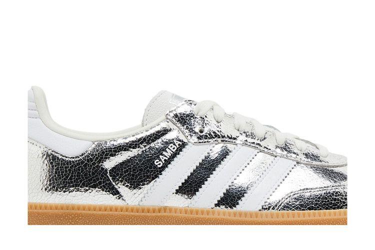 adidas Samba OG Cuero Plateado Metálico Agrietado (De las mujeres)
