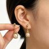 18K Gold & Titanium Steel Irregular Pearl Earrings - Luxurious, Unique, and Fashionable Design.