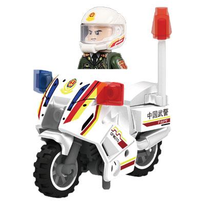 Armed Police Figures Military Building Blocks RacingTtraffic Police SWAT Escort Motorcycle Helmet Bricks MOC Toys For Kids J056