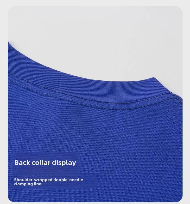 230g Combed Cotton Drop Shoulder Loose Fit Cultural T-Shirt with Embroidered Round Neck and Custom Printed Logo