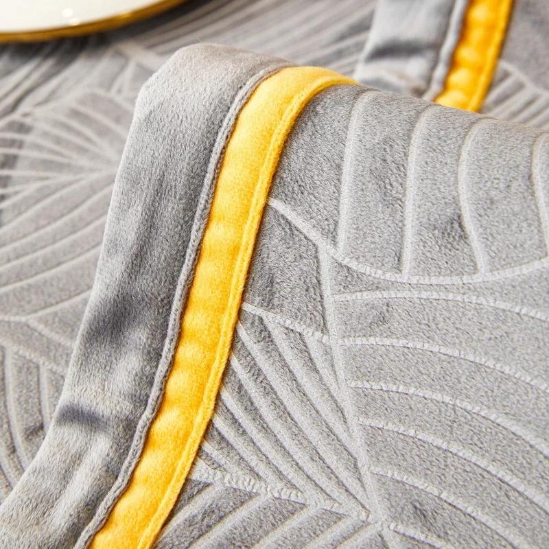 New Leaves Jacquard Sofa Mat Thicken Plush L Shape Sofas Cover for Living Room Non-Slip Dustproof Couch Cover Home Decor Cushion