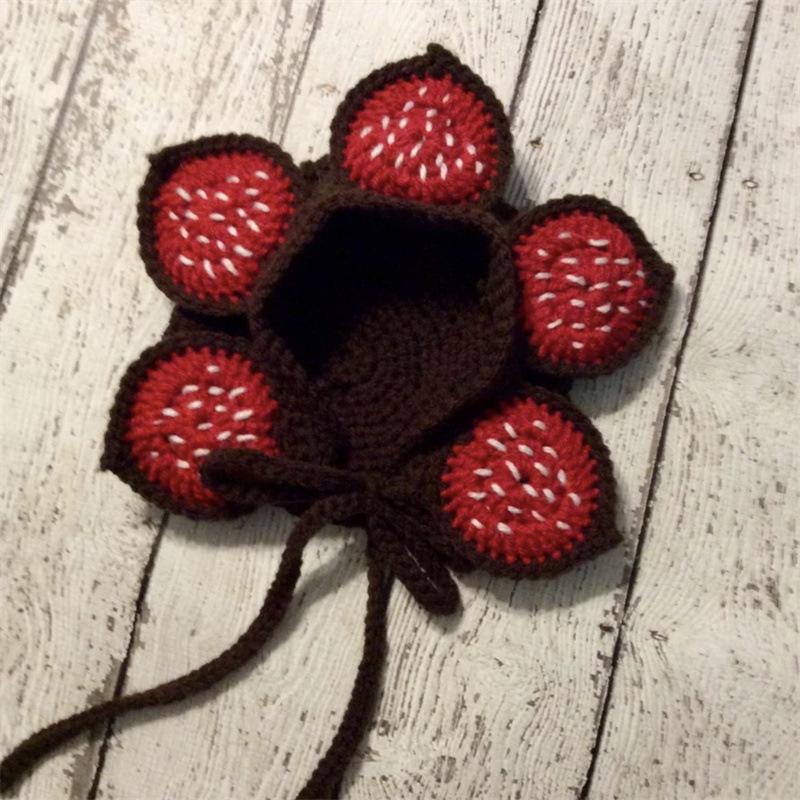 Neue handgehäkelte Horn-Pullovermütze, modische und personalisierte Sturmhaube für Erwachsene