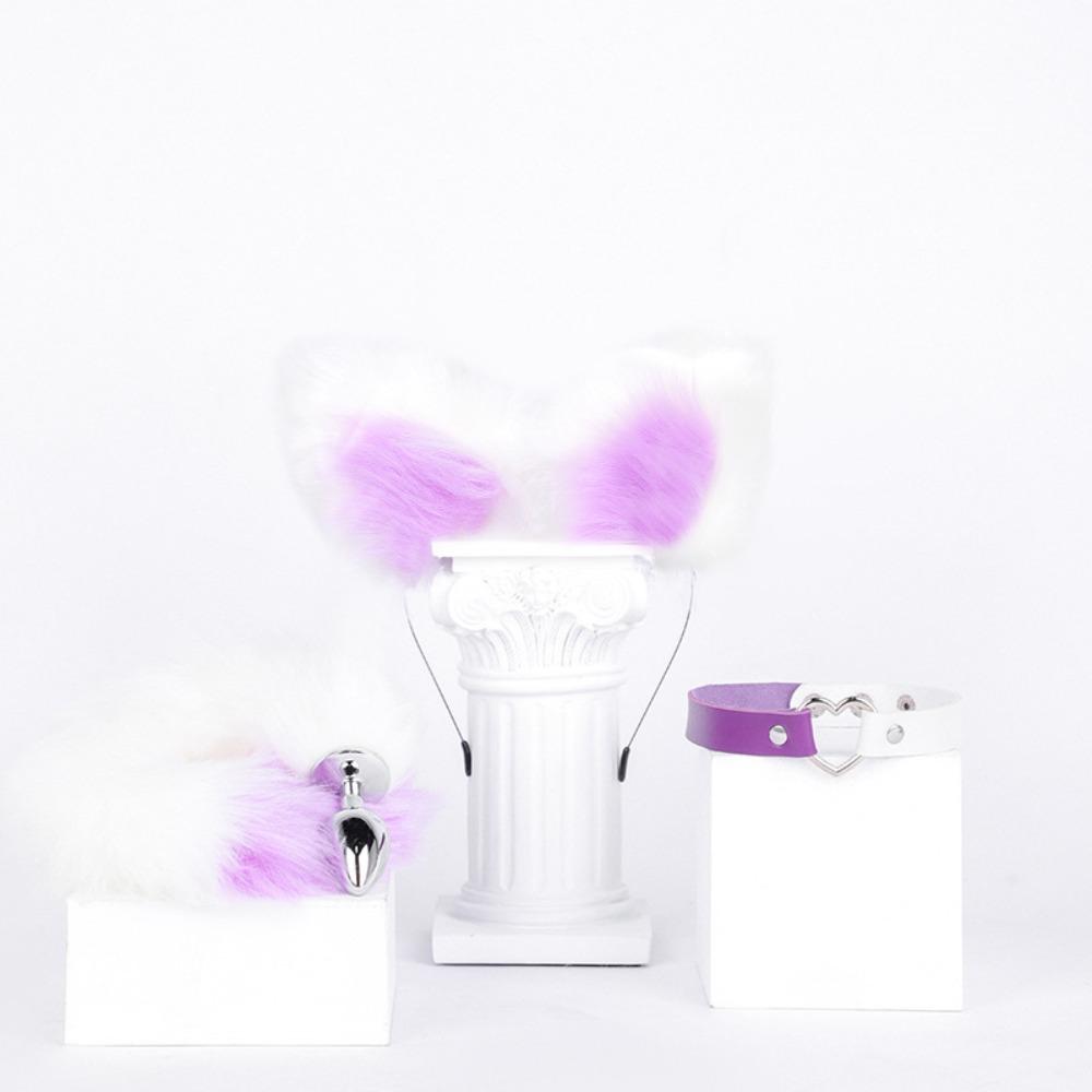 Erotik SM Requisiten Fuchs Lady Erotik Set Fuchs Haarreif Schwanz Anal Plug Katzenhalsband Dreiteiliges Set