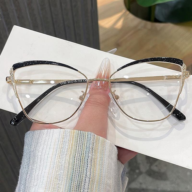 Neue Mode Damenbrille Katzenaugenform Anti Blaulicht Brillengestelle Europäischer Amerikanischer Stil Gestellbrille