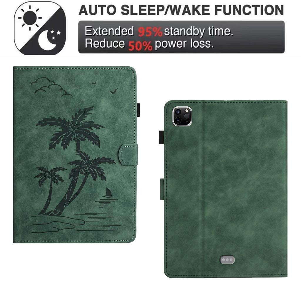 Applicable to iPad Pro 11 tablet leather case, Samsung Tab S9 skin matte embossed card holder anti-drop case