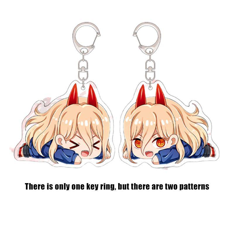 Высококачественный акриловый брелок Человек-бензопила с двусторонней печатью Power