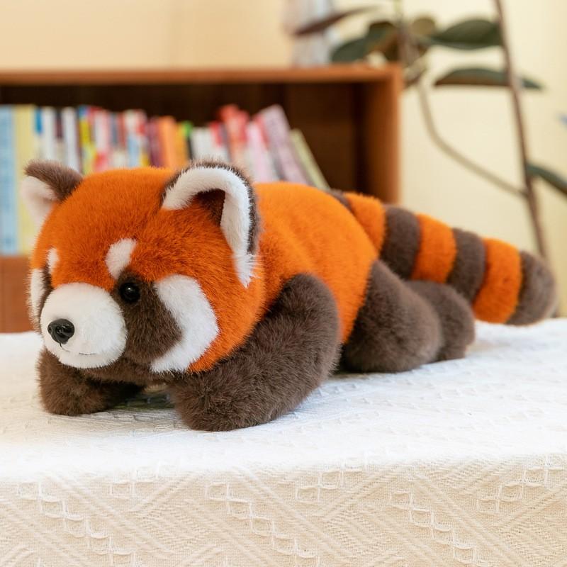 Plush Red Panda Toy Soft Stuffed Animal Kids Adults Sleep Comfort Pillow Office Nap Cushion Home Decor