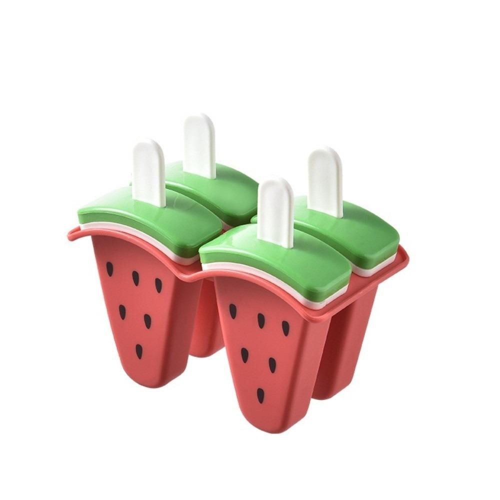 

Watermelon Shape Popsicle Mould Reusable DIY Ice Cream Tools Durable Ice Cream Molds Home Kitchen Red-4 Girds