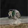 New Inlaid Emerald Mens Luxury Ring Retro Domineering Personality Jewelry for Banquet Party Gifts