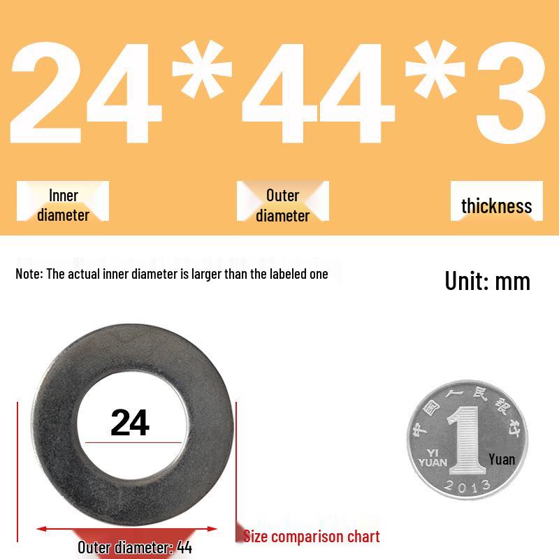 Galvanized Metal Flat Washer - Thin, Thickened, Enlarged Edge, Round, Sizes M3 to M10