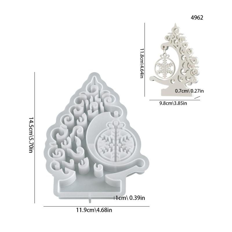 Holiday Resin Craft Mould Christmas Tree Silicone Mould With Snowflake Designs For Festive Decorations