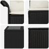 Sofa Set 6 Pcs. 4 Seater Black and Cream White