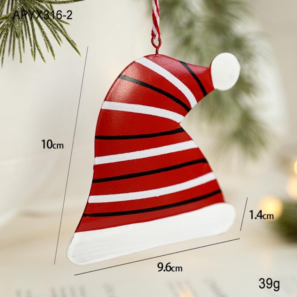 

Iron Craft Christmas Decoration Hangging Christmas Skating Shoes Pendant Party Supplies Red Christmas Cap