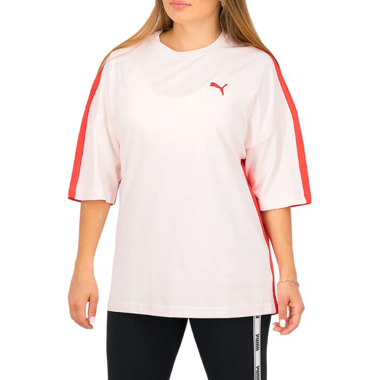 Puma Casual Round Neck Short Sleeve T-Shirt Women tops Pink 598529-17