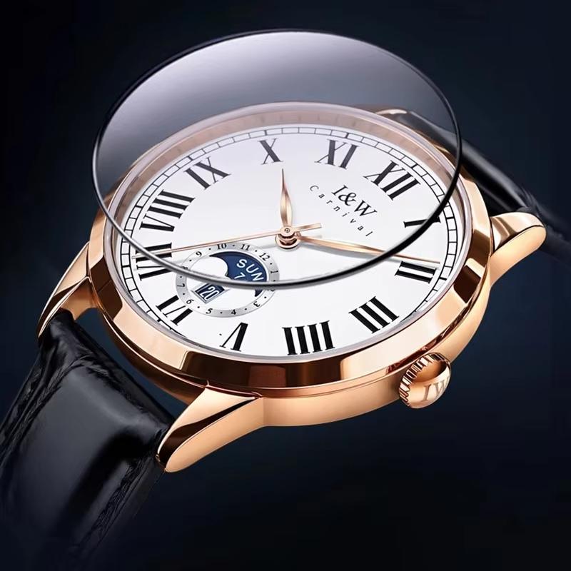 IW Automatic Mechanical Watches MIYOTA Movement Business Date Man Watch Leather Strap Waterproof Sapphire Mirror
