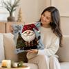 Plush Christmas Printed Decorative Sofa Throw Cover for Holiday Festive Home Decor