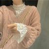 Sheer Transparent Lace Blouse Ruffles Ruched Flare Sleeve Embroidery Shirt Women Top Chemise Renda Blusa