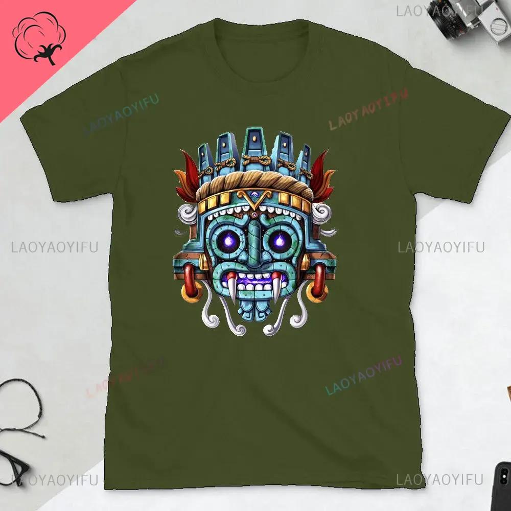 Tlaloc Quetzalcoatl Aztéčtí Bohové Starověcí Bohové Mexické Tričko Pánské Aztécké Tričko Aztécký Potisk Trička z Mexika Mexické Oblečení Muži