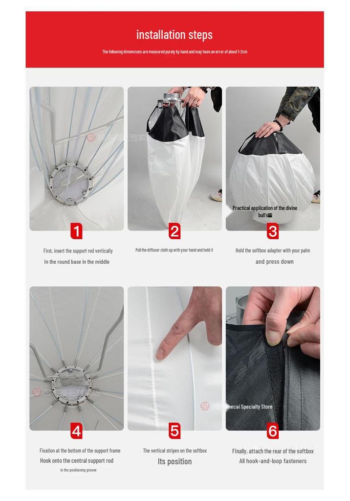 LED Studio Light with Bowens Mount: 65CM Lantern Softbox Sphere for Live Broadcasts and Photography.