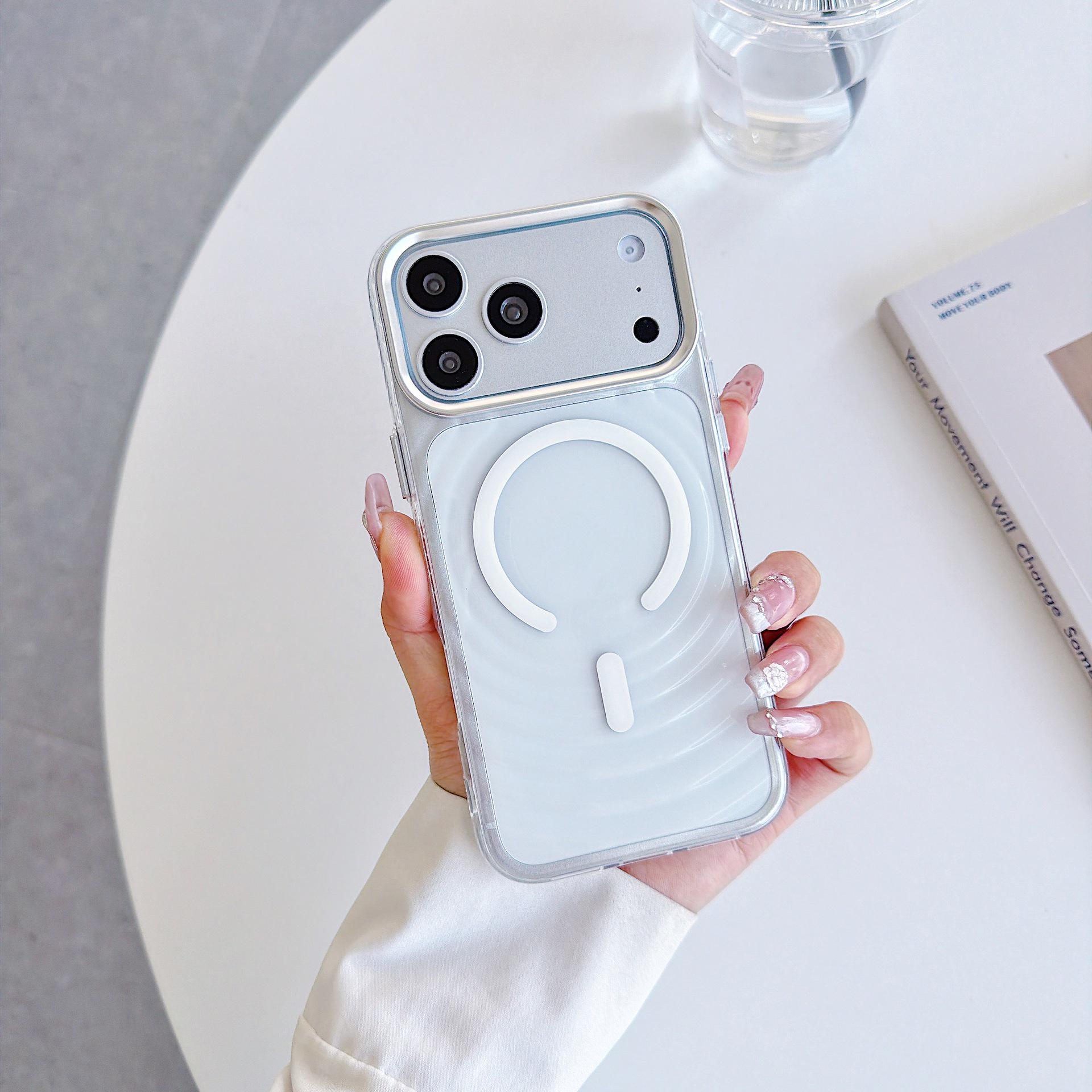 

Transparent Wave Magnetic Apple 17/16 Pro Max Drop-Proof Fashion Phone Case 17 Pro Max білий