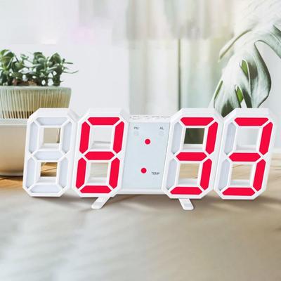 Electronic 3D Digital Alarm Clock Luminous Wall Hanging Clock LED Desk Clock  Kitchen