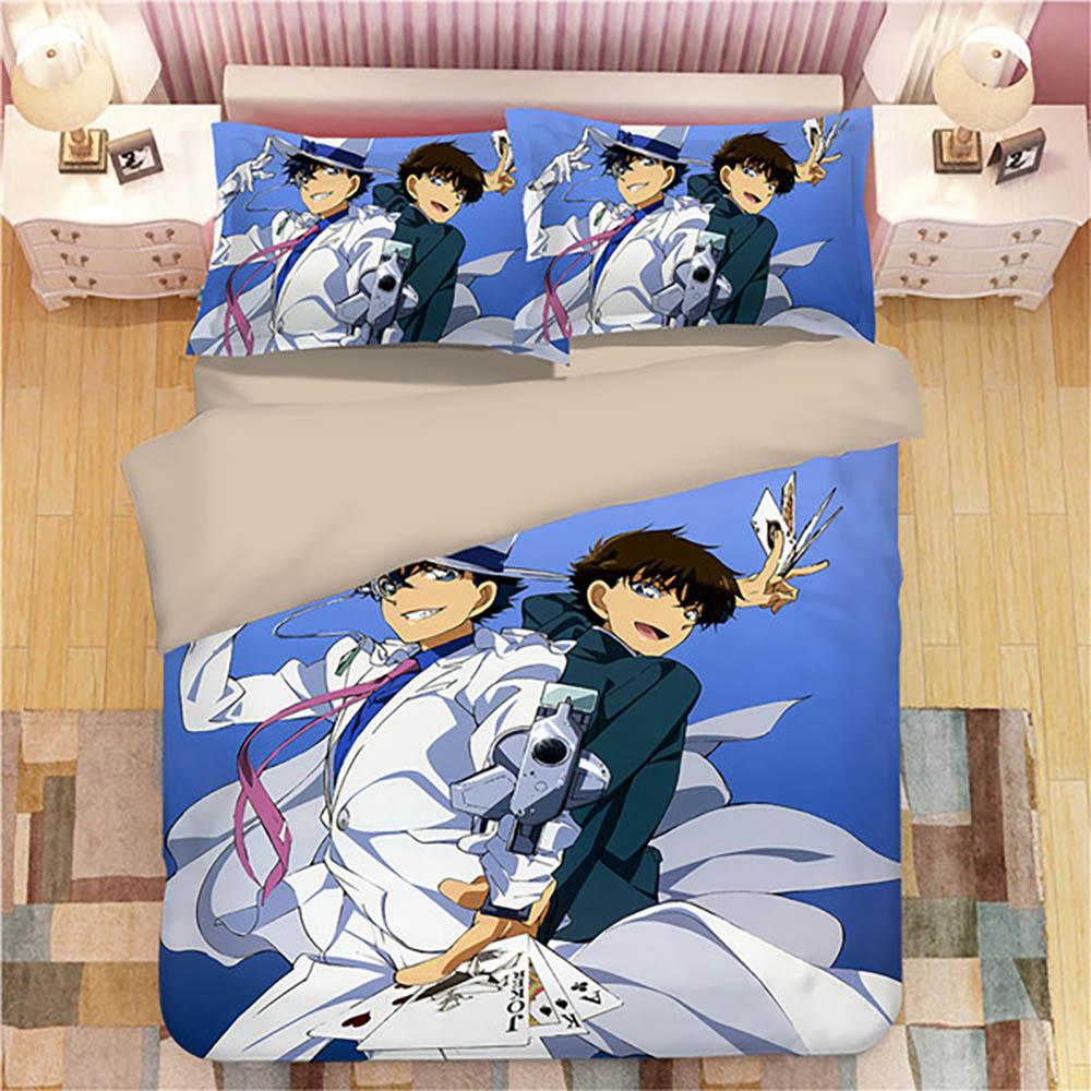 Anime Detective Conan Shinichi Bedding Set Boys Girls Twin Queen Size Duvet Cover Pillowcase Bed Kids Adult Home Textileextile
