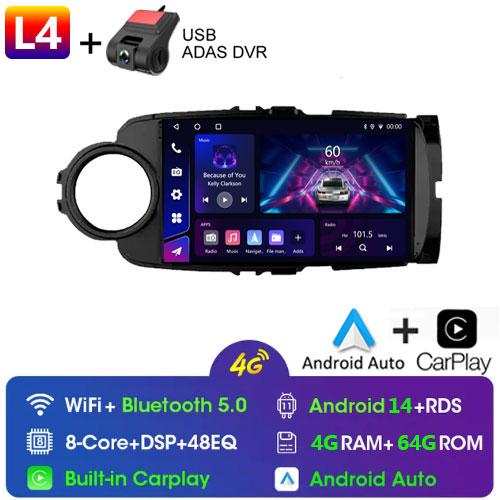 Android 13 Car Radio Multimedia Player For Toyota Yaris 2012 - 2017 RHD/LHD Android Auto Navigation GPS Autoradio Carplay WIFI