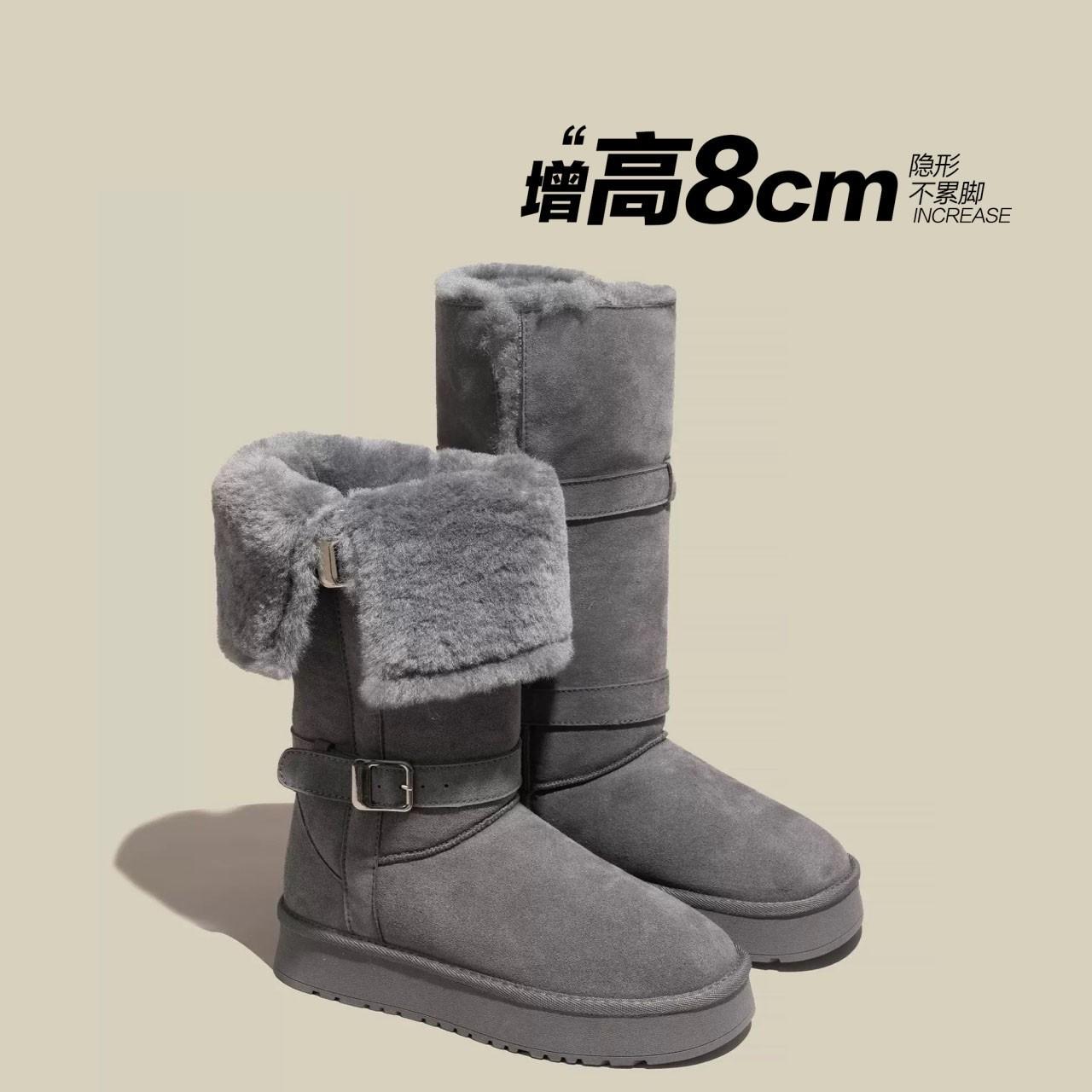 

Women s Soft Elastic Winter Warm Cold Padded Snow Boots Thick Bottom Non-slip Wear-resistant Outdoor Leisure Sports Tall Cotton Boots 35