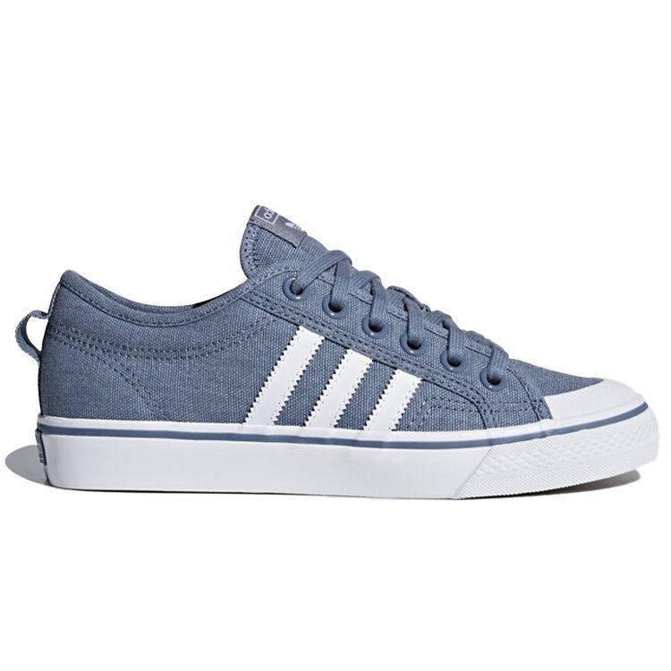 Adidas Originals Nizza Lace-Up Non-Slip Low-Top Skate Shoes Women sneaker Blue White CQ2537