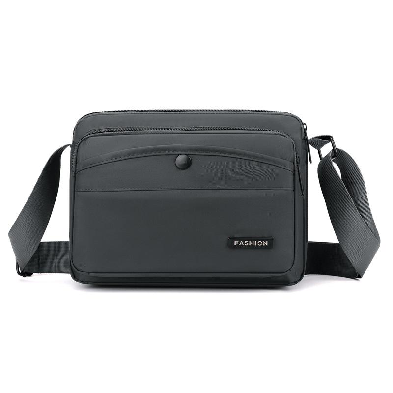 Simple and large-capacity messenger bag, casual Oxford cloth satchel bag, multi-layer cashier stall bag, men's shoulder bag.