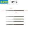 5 PCS 0.8-2.5mm Diamond Coated Drill Bits 2.35mm Shank For Glass Jade Amber Glass Diamond Punching Needle