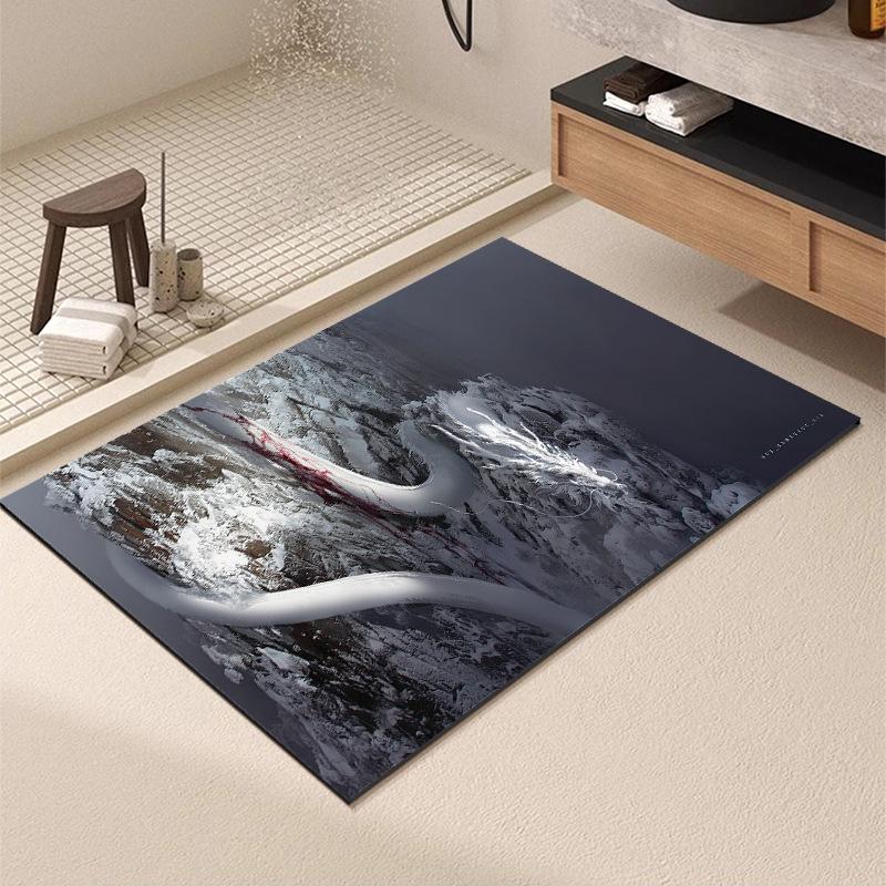 Washable Wear-resistant Diatom Mud Floor Mats Bathroom Anti-slip Mats