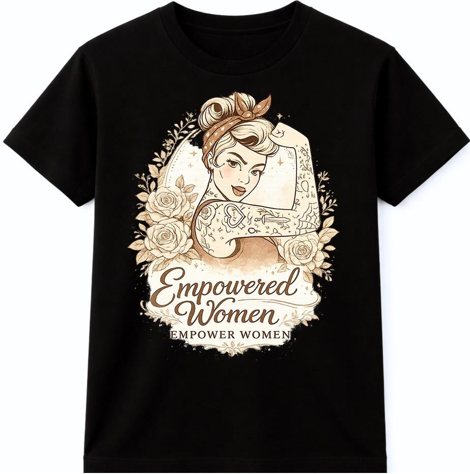 Feminist T Shirt Empowered Women Girl Power Tee Graphic Slogan Casual Top M