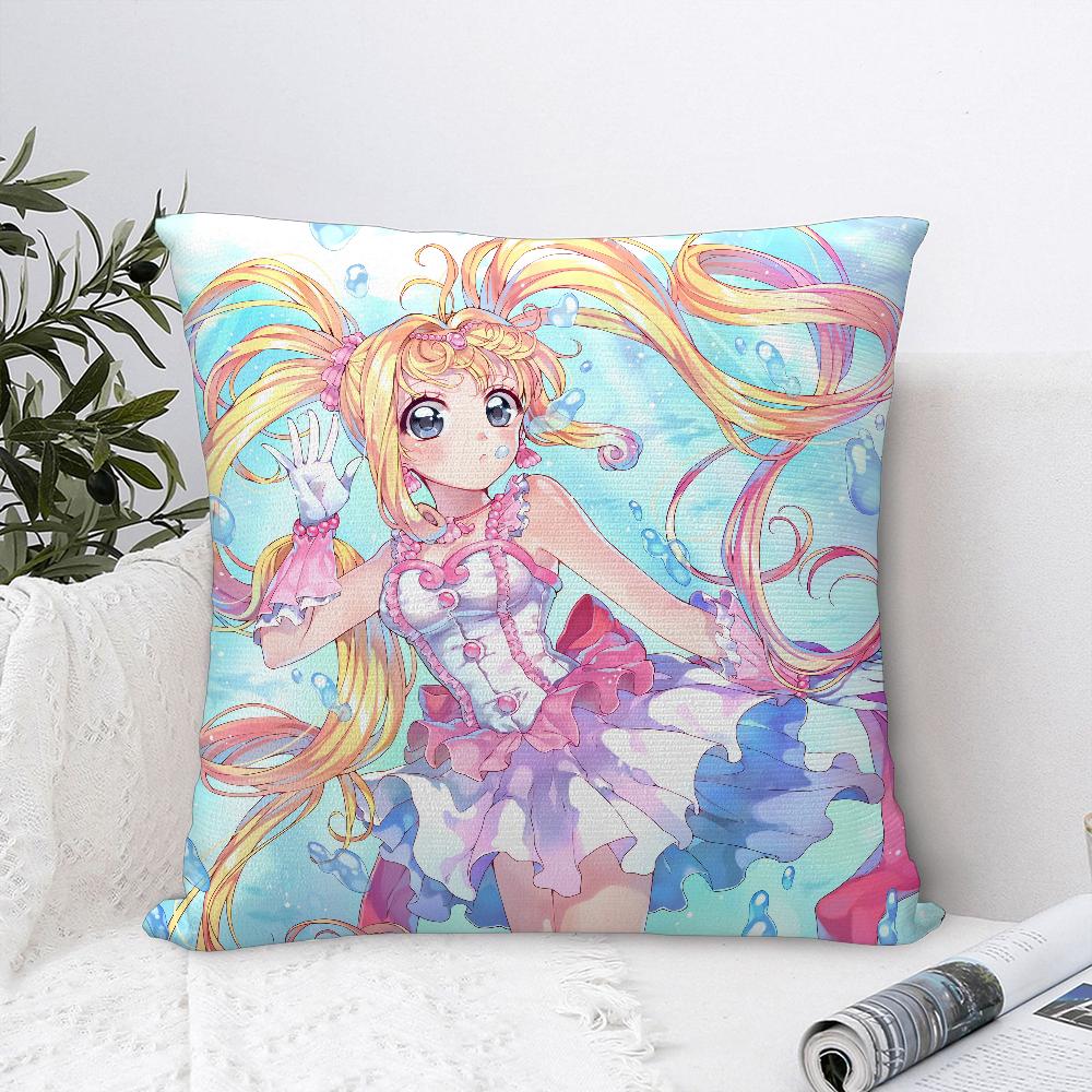 Mermaid Melody Pichi Pichi Pitch Pillow Case Sofa Decorative Home Double-sided Print Plush Throw Pillow Covers Cushion Decor