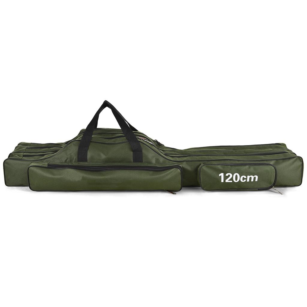 3-lagige Angelrutentasche, tragbare, faltbare Angelruten-Aufbewahrungstasche zum Angeln, Camping und Wandern