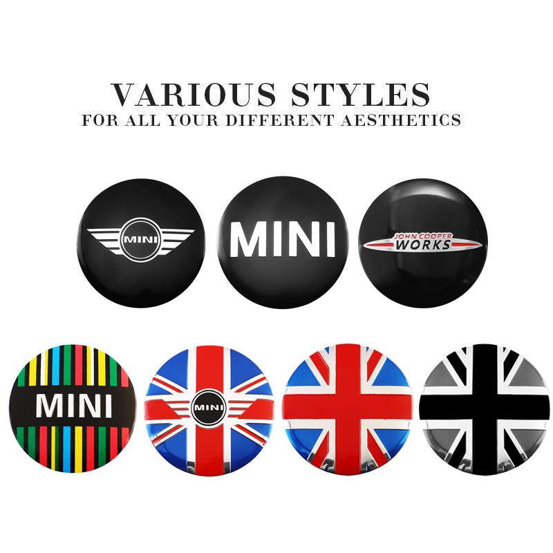hrlcu10 4Pcs Car Wheel Hub Center Cover Badge Decorative Stickers For BMW Mini Works Cooper F54 F55 F56 F57 F60 R50 R52 R53 R55 R56 R57