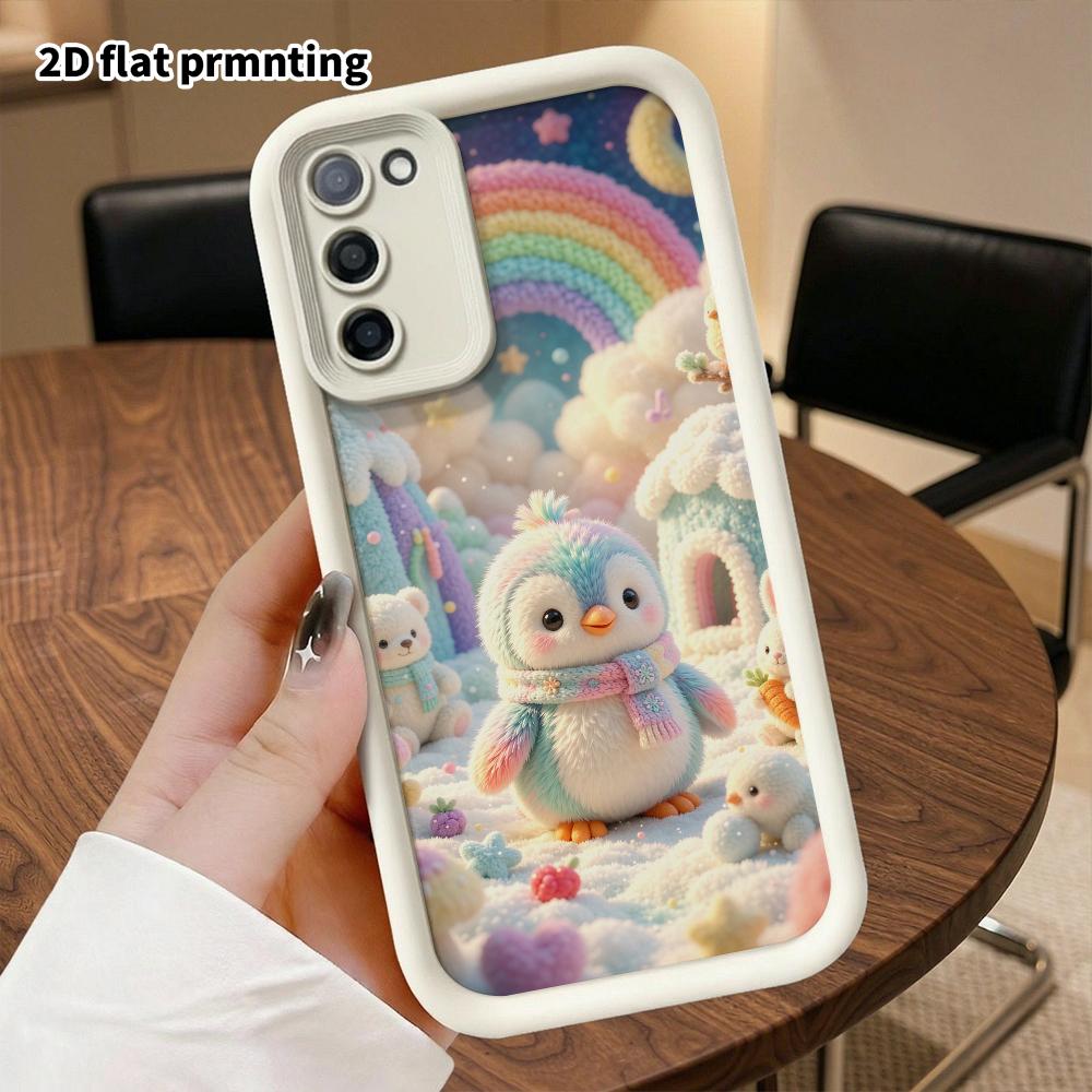 Phone Case: 2D Flat, Fits Samsung Galaxy A34 A35 M05 M06 S20 S22 S21 FE Plus 5G Protective Case, Frozen Penguin Kingdom, Perfect Christmas and Hallowe