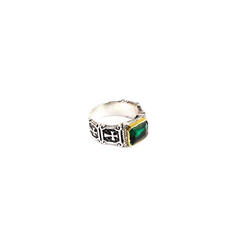 Bebello [ Bs-296 ] 925 Silver Classic Green Gemstone Ring