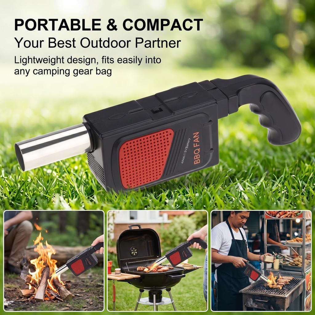 Handheld Electric BBQ Fan Air Blower Portable for Outdoor Camping Barbecue Picnic BBQ Cooking Tool Bakery Grill Accessories
