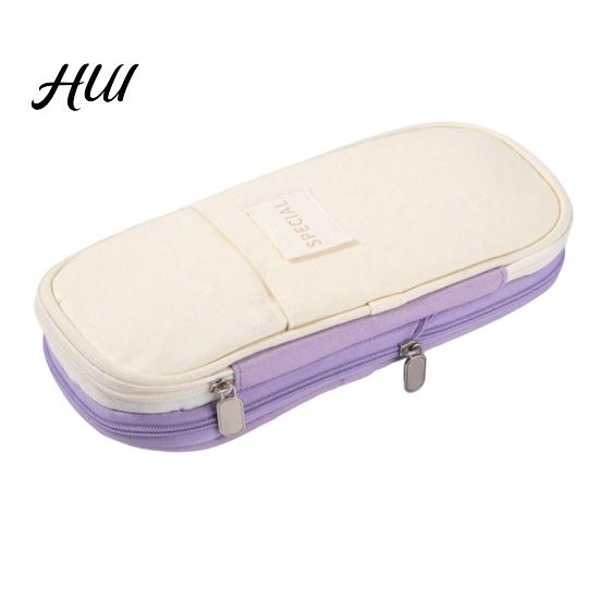 Multifunctional Zipper Pouch Large Capacity Pencil Case Portable Office Supplies School Students Storage Bag Stationery Makeup Organizer Pen Holder