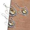 Lemon Topaz Gemstone Mother's Day Jewelry Pendant Earring Set