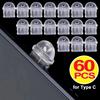 60/1 Stück DIY Staubschutzstecker Transparenter Ladeanschluss Staubschutzstecker für iPhone Typ C Stecker Stopper Schutzkappe Handy Anhänger